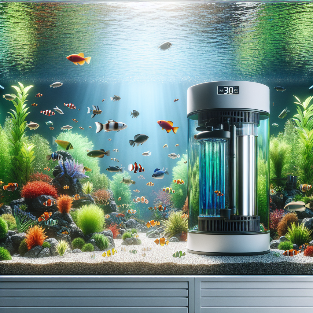 “Crystal Clear Waters: Elevating Freshwater Tank Health with Cutting-Edge Filtration” Advanced filtration technology enhancing the clarity and health of freshwater fish tanks.