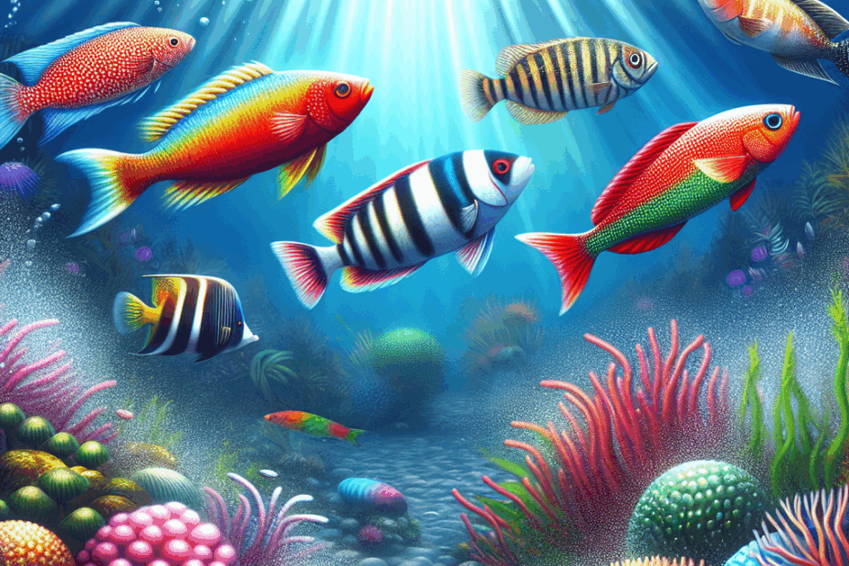A vibrant display of the top 5 dazzling newcomers in aquatic biodiversity, showcasing the vivid colors and unique features of the most popular new fish species. Discover the 15 Most Popular New Fish Species